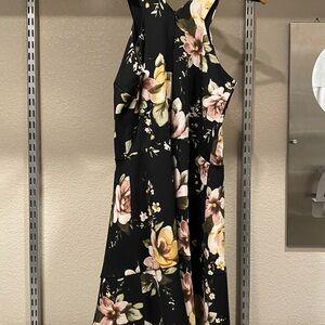 Love...ady Asymmetrical Orange and Yellow Halter Sundress